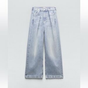 Zara Light Blue Wide Leg Jeans